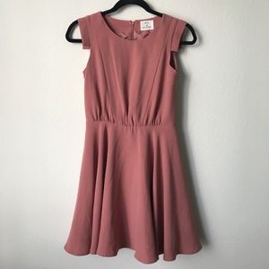 UO Pins and Needles Fit/Flare Pink Dress